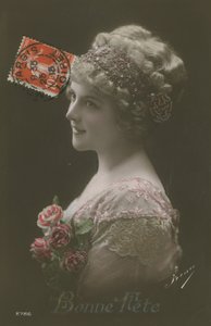Všechno nejlepší k narozeninám. Pohlednice odeslána v roce 1913. od French Photographer