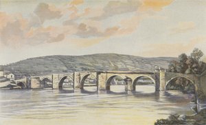 Cahors, Pont Neuf Complex (14. C), Pohled proti proudu na pravém břehu od French Photographer