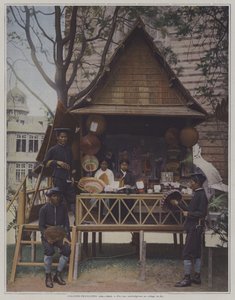 Kambodžská chata na výstavě Universelle 1900, Paříž (barevné foto) od French Photographer