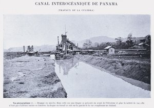 Panamský mezioceánský průplav, Culebra Works (černobílá fotografie) od French Photographer