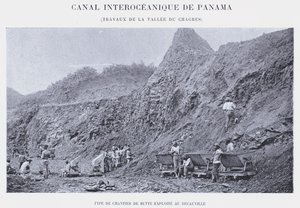 Panamský mezioceánský průplav, Chagres Valley Works (černobílá fotografie) od French Photographer
