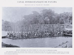 Panamský mezioceánský průplav, Chagres Valley Works (černobílá fotografie) od French Photographer