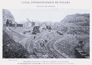Panama Interoceanic Canal, Lock Works (černobílá fotografie) od French Photographer