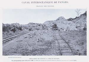 Panama Interoceanic Canal, Lock Works (černobílá fotografie) od French Photographer