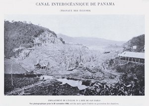 Panama Interoceanic Canal, Lock Works (černobílá fotografie) od French Photographer