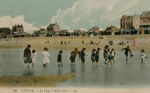 Cayeux, pláž na základně Maree. Pohlednice odeslána 27. července 1913. od French Photographer