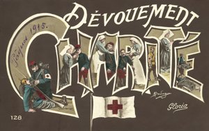 Charita, ošetřovatelství, v WW1 (barevné foto) od French Photographer