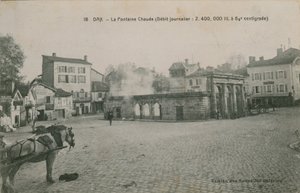 Dax - pramen teplé vody (denní průtok: 2400000 litrů při 64 stupních Celsia). Pohlednice odeslána v roce 1913. od French Photographer