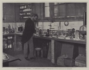 Ředitel vědeckých a technických prací v chemické laboratoři v porcelánce Sevres, Francie (č/b foto) od French Photographer