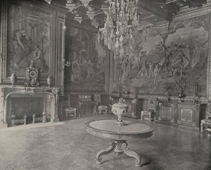 Přijímací pokoj, Palác Fontainebleau (černobílá fotografie) od French Photographer