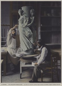 Smaltovací dílna v porcelánce Sevres, Francie (barevné foto) od French Photographer