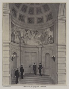 Vchod do amerického pavilonu, výstava Universelle 1900, Paříž (č/b foto) od French Photographer