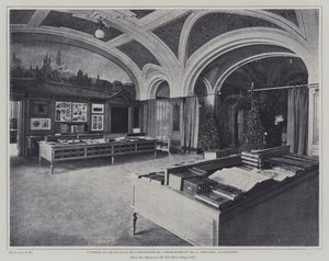 Vstup do velkého sálu výstavy tisku a knih v německém pavilonu na Exposition Universelle 1900, Paříž (č/b foto) od French Photographer
