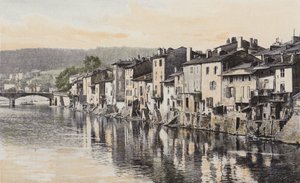 Epinal, Staré domy na Quai Rualmenil, na břehu Mosely od French Photographer