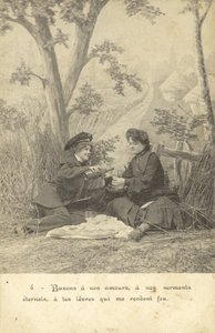 Milenky na venkově (černobílá fotografie) od French Photographer