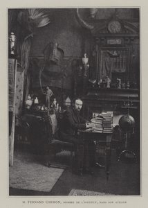 Francouzský malíř Fernand Cormon ve svém ateliéru (barevné lito) od French Photographer