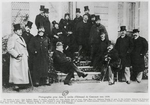 Skupina v zahradě Edmonda Huota de Goncourt, kolem roku 1890