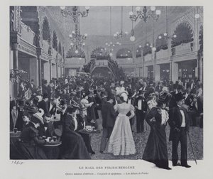 Hall of the Folies Bergere, Paříž, během přestávky (č/b foto) od French Photographer