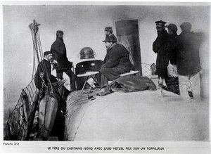 Jules Verne (1828-1905) a Jules Hetzel syn na torpédu. od French Photographer
