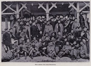 Ruská armáda: Vojenská škola Paula Saint-Petersburg (č/b foto) od French Photographer