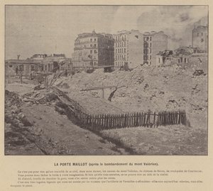 Pařížská komuna, La Porte Maillot, po bombardování Mont Valerien (čb foto) od French Photographer