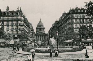 La Rue Soufflot et le Pantheon, The Soufflot Street a Pantheon (fotoryt) od French Photographer