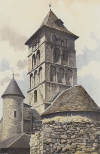 Livernon, kostel, zvonice a apsida od French Photographer