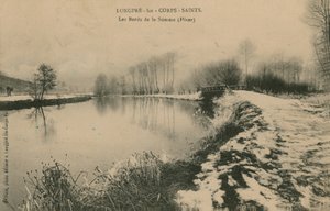 Longpre-les-Corps-Saints - břehy Sommy v zimě. Pohlednice odeslána v roce 1913. od French Photographer
