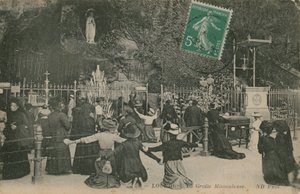 Lurdy, Zázračná jeskyně. Pohlednice odeslaná 28. března 1913. od French Photographer