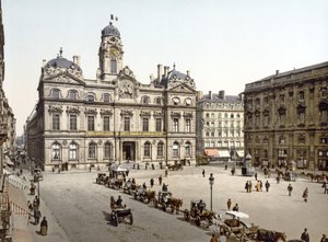 Lyonská radnice z Place de Terreaux, 1890-1900 od French Photographer