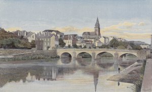 Mezieres, Pont dArches a zvonice Mohon od French Photographer
