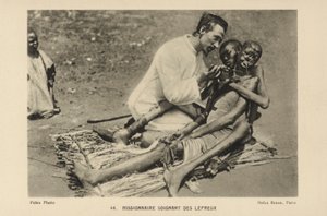Misionář pečující o malomocné od French Photographer