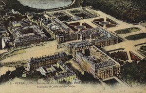 Panoramatický výhled na palác a zahrady ve Versailles (barevné foto) od French Photographer
