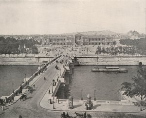 Paříž: Pohled na Place de la Concorde, při pohledu na sever (černobílá fotografie) od French Photographer
