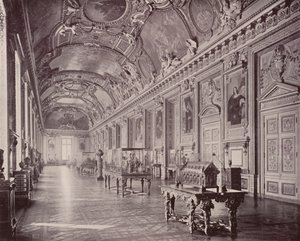 Paříž: Galerie Apollo, muzeum Louvre, pohled na jih (černobílá fotografie) od French Photographer