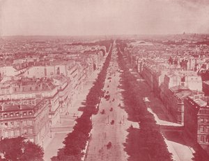 Paříž: Perspektiva Champs Elysees (černobílá fotografie) od French Photographer