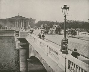 Paříž: Pont de la Concorde a Poslanecká sněmovna (č/b foto) od French Photographer