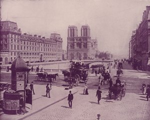 Paříž: Pont St Michel a Notre Dame (černobílá fotografie) od French Photographer