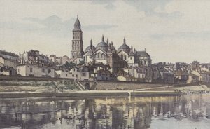 Perigueux, Saint-Front Cathedral, Pohled z levého břehu ostrova od French Photographer