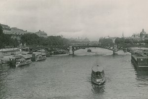 Pohled na Seinu, Pont des Saint-Peres, Seinu a most Saints-Peres (fotoryt) od French Photographer