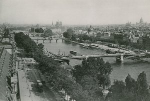 Pohled na Seinu, pohled z Pavillon de Flore, The Seine, pohled z Pavillon of Flore (fotoryt) od French Photographer