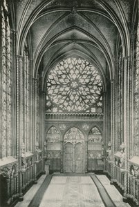 Rosace de la Sainte-Chapelle, Růžové okno ve Svaté kapli (fotogravura) od French Photographer