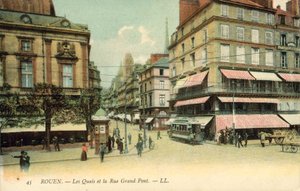 Rouen, Francie, The Quays, The Grand Pont Street od French Photographer