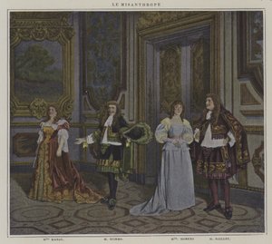 Scéna z produkce Le Misanthrope, od Moliere (barevné foto) od French Photographer