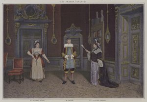 Scéna z produkce Les Femmes Savantes, od Moliere (barevné foto) od French Photographer