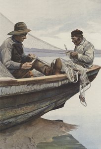 Na La Canche si rybáři opravují sítě od French Photographer