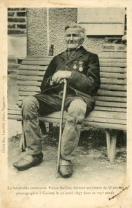 Victor Baillot, poslední přeživší bitvy u Waterloo, fotografován v Carisey dne 22. dubna? od French Photographer