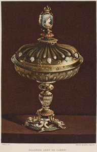 Sklenice na sladkosti ze 17. století s kamejemi, ilustrace z Dictionnaire de lameublement et de la decoration od Henryho Havarda, svazek 2, deska 11, Paříž, Maison Quantin, 1878 od French School
