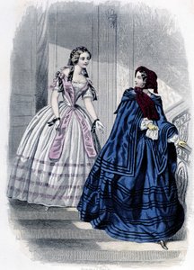 2 módní ženy – v “” Journal des Demoiselles”” 1852. od French School