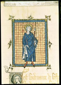 AE II 327 King Saint Louis nesoucí žezlo a ruku spravedlnosti, z Registry des Ordonnances de L